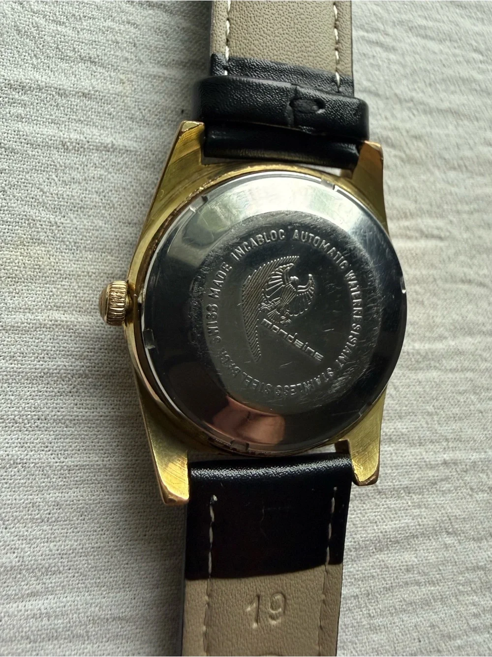 Vintage 1960s Mondaine Automatic Incabloc 17J 36mm Swiss Watch